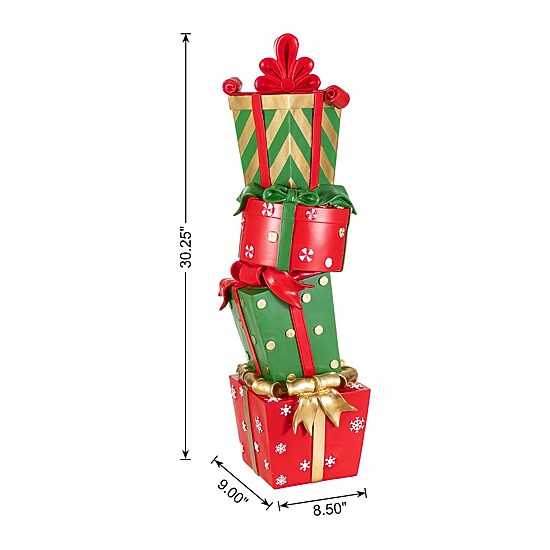Glitzhome 30" Stacked Gift Boxes Christmas Porch Sign