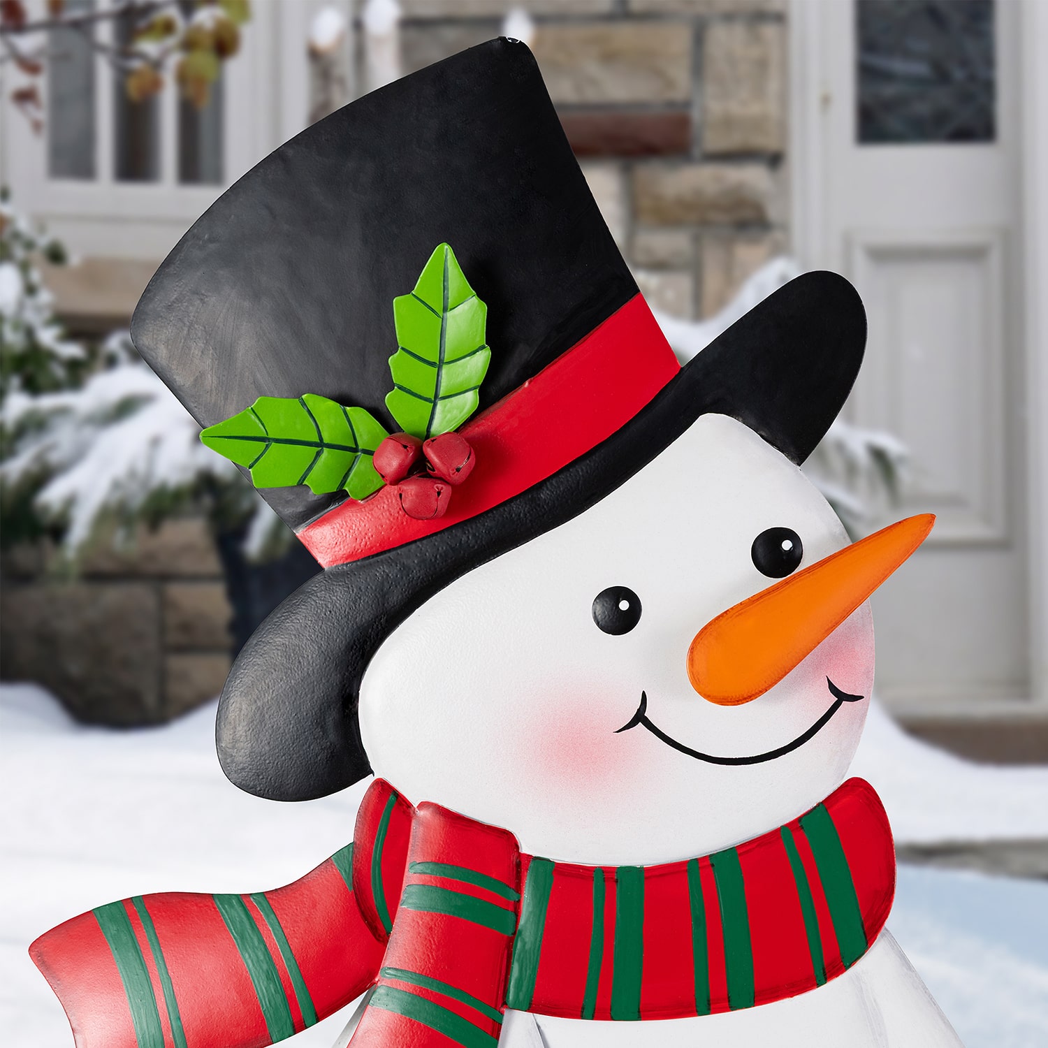 Glitzhome 32" Metalsnowman And Penguine Christmas Yard Art