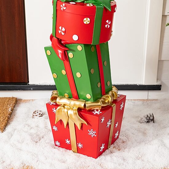 Glitzhome 30" Stacked Gift Boxes Christmas Porch Sign