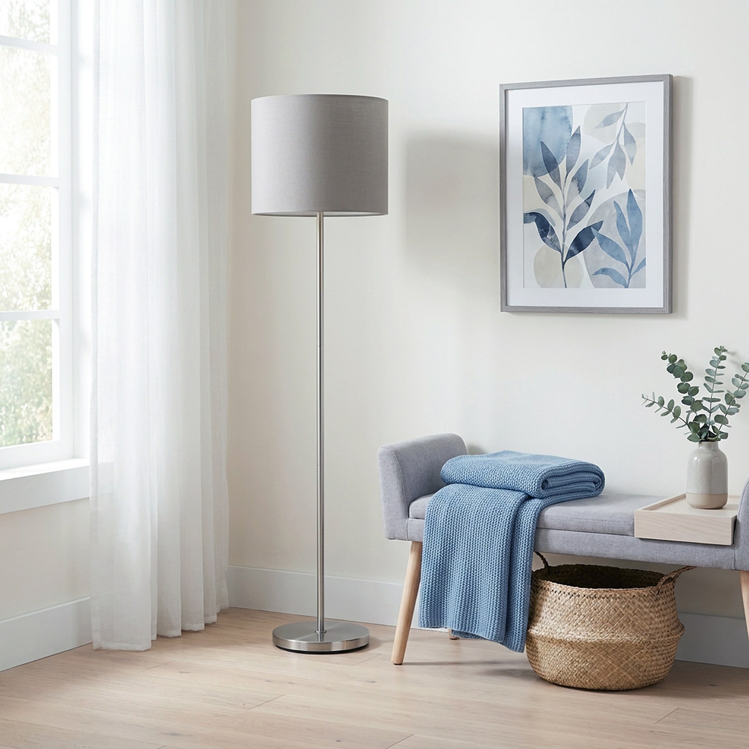 JAC Styles Harlan 57" Brushed Floor Lamp