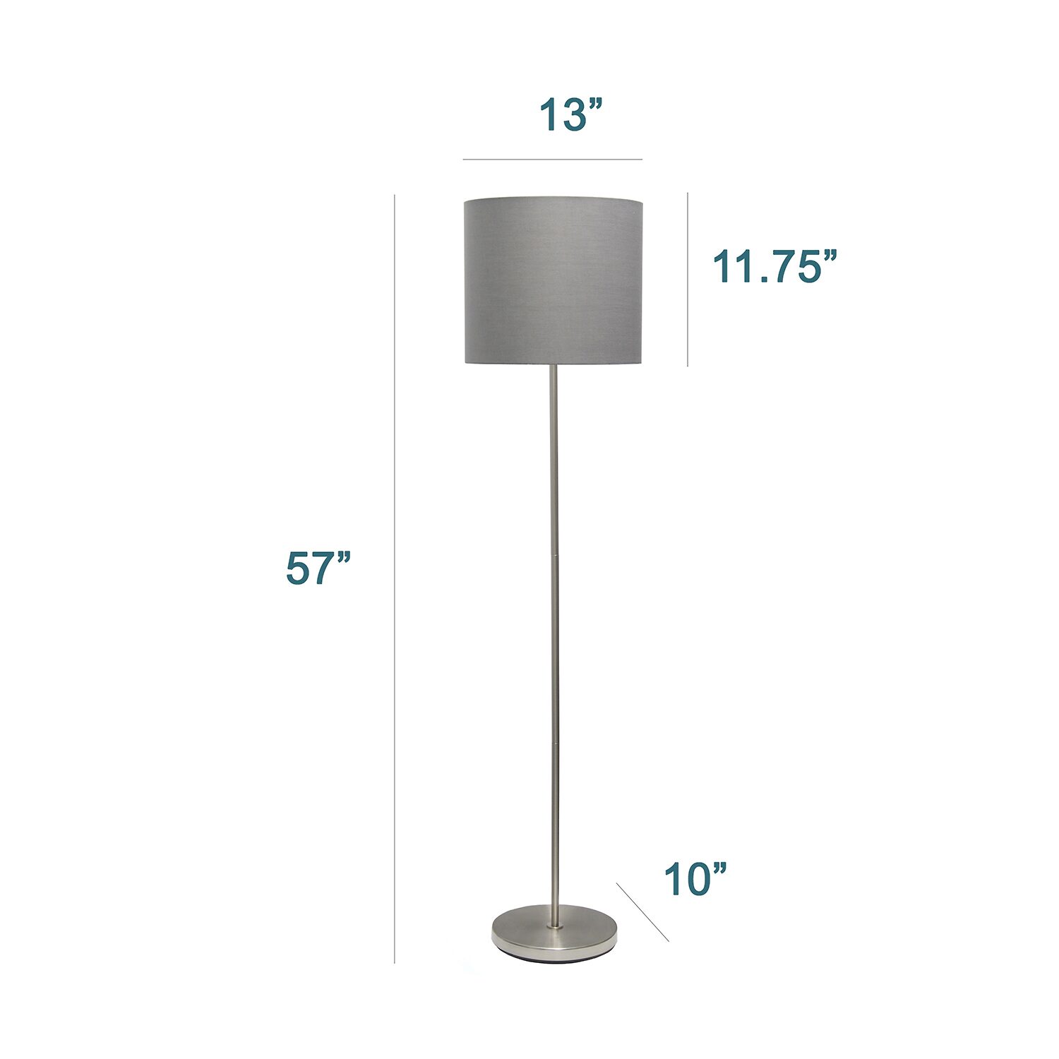 JAC Styles Harlan 57" Brushed Floor Lamp