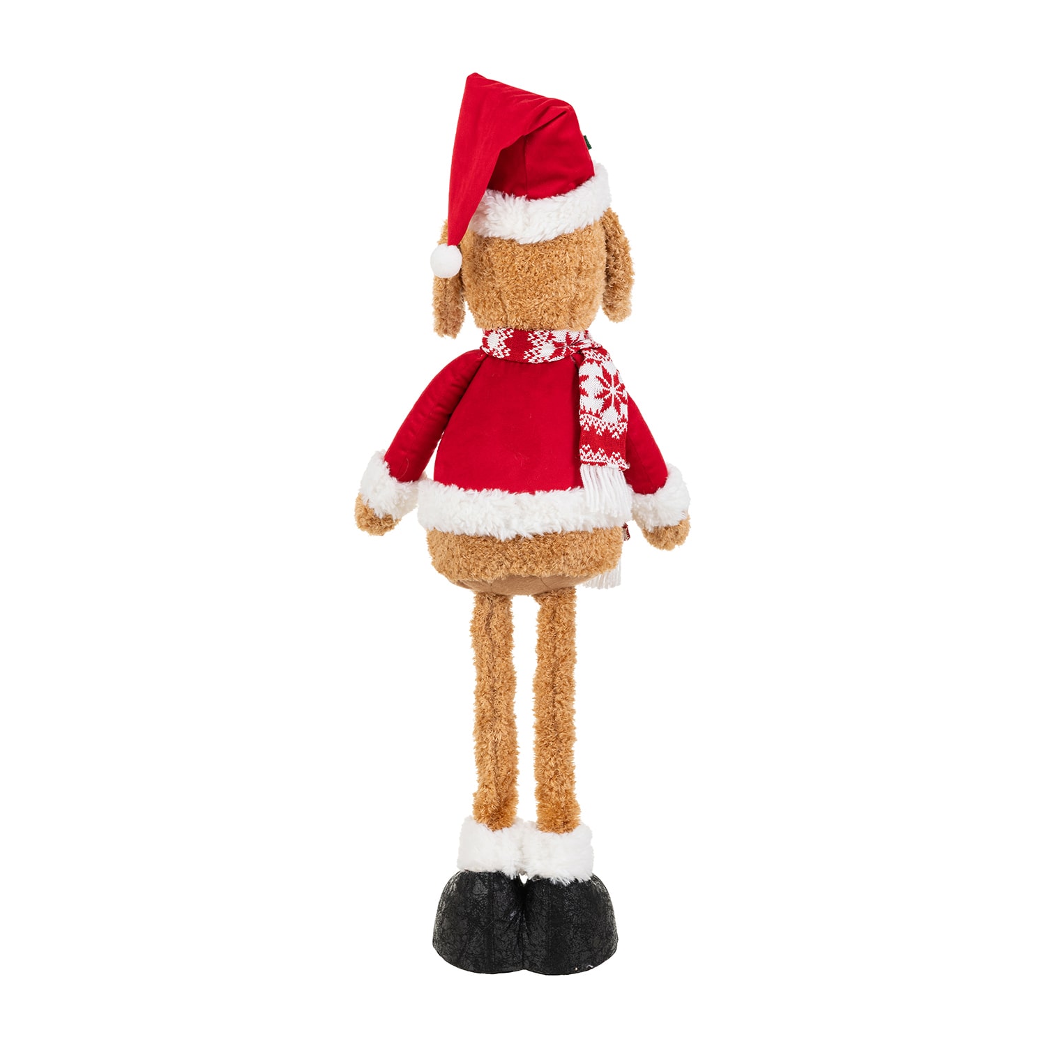 Glitzhome 33" Fabric Christma Dog Standing Christmas Tabletop Decor