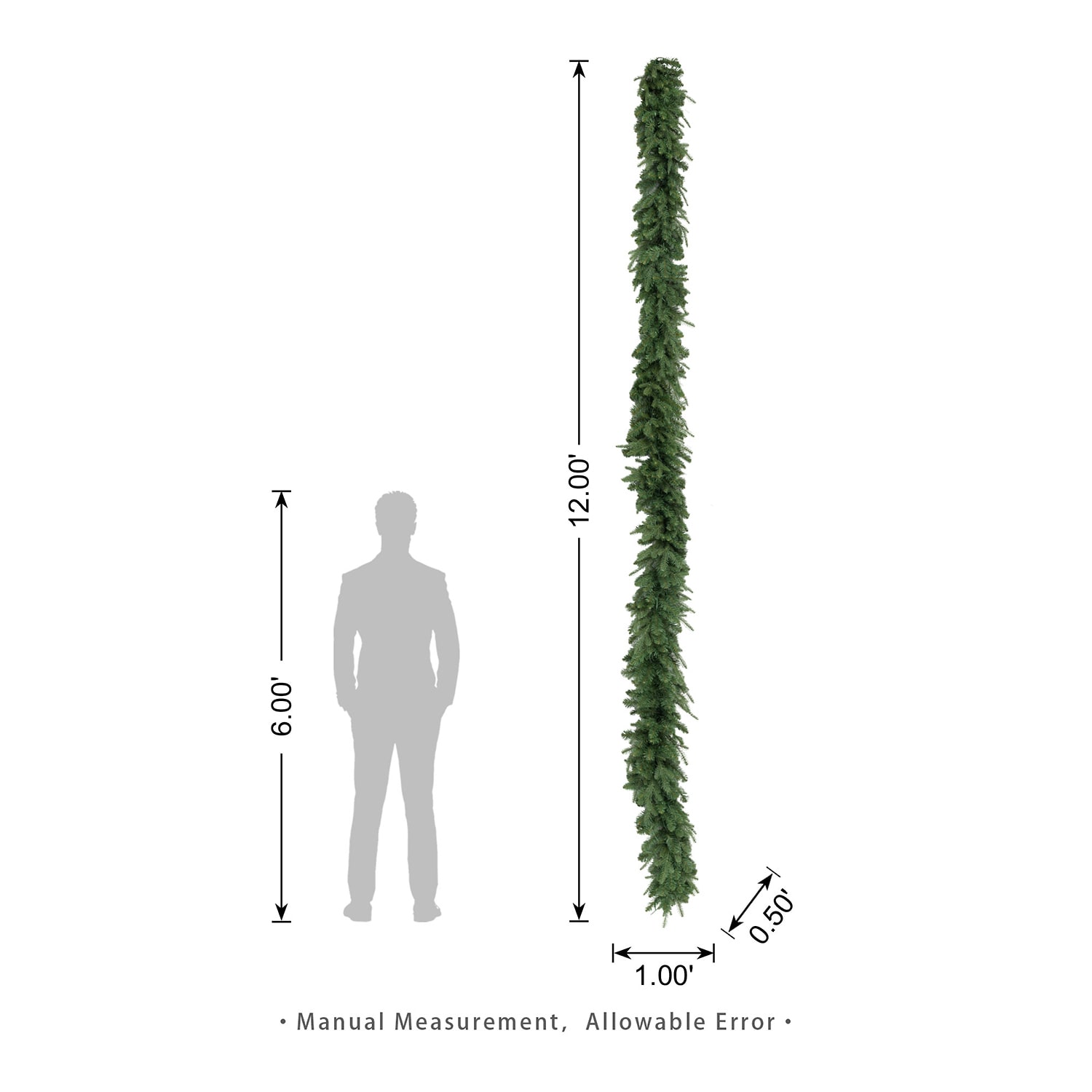 Glitzhome 12ft Pre-Lit Greenery Pine Wreath