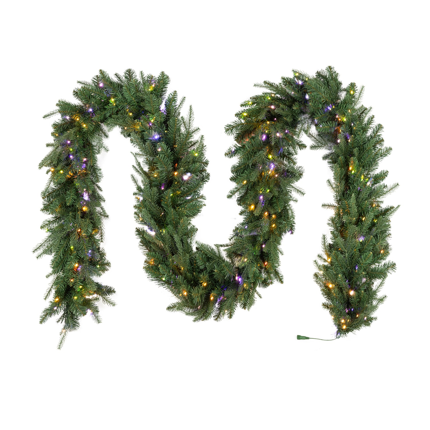 Glitzhome 12ft Pre-Lit Greenery Pine Wreath