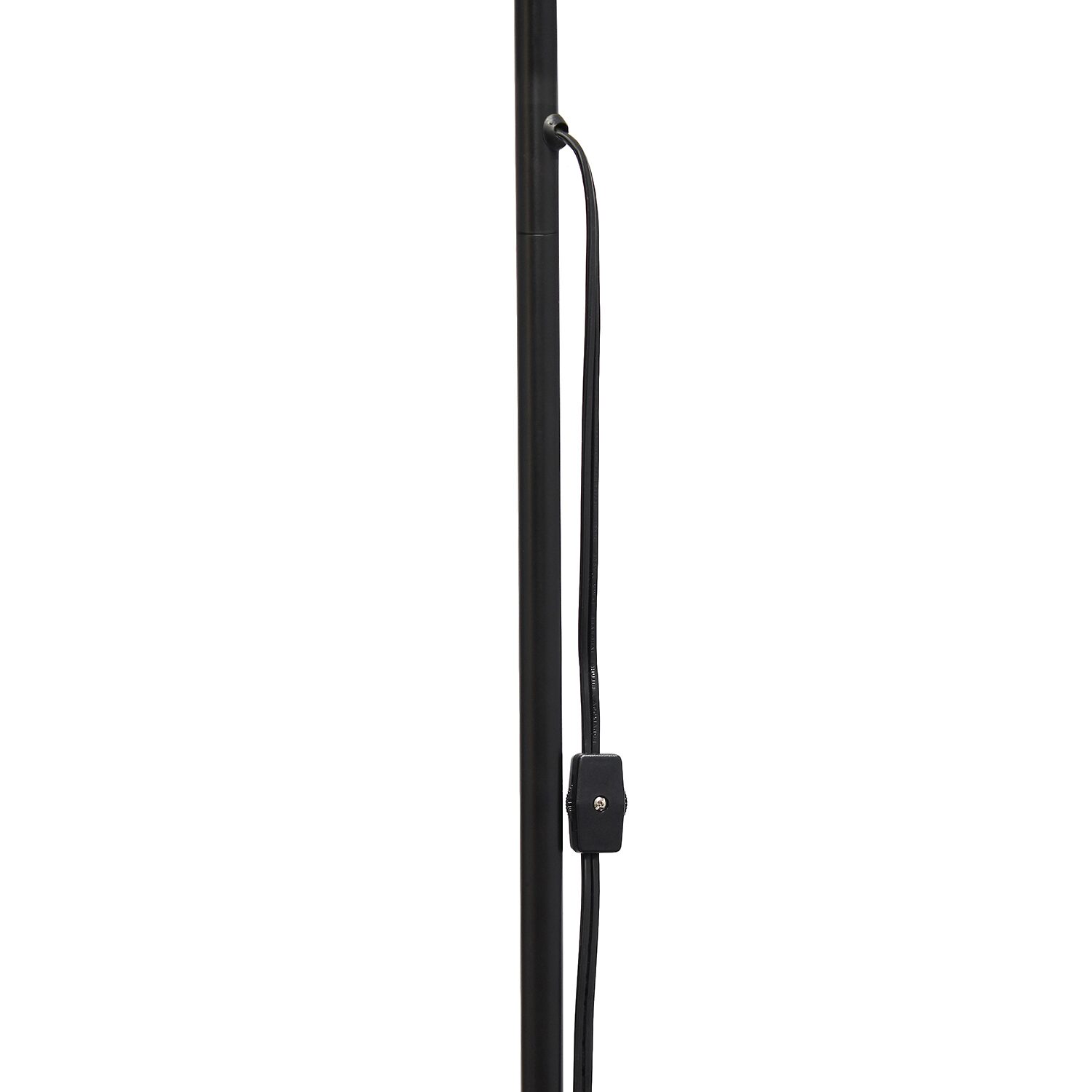 JAC Styles Klara 70" Torchiere In Onyx Black With White Shade Floor Lamp