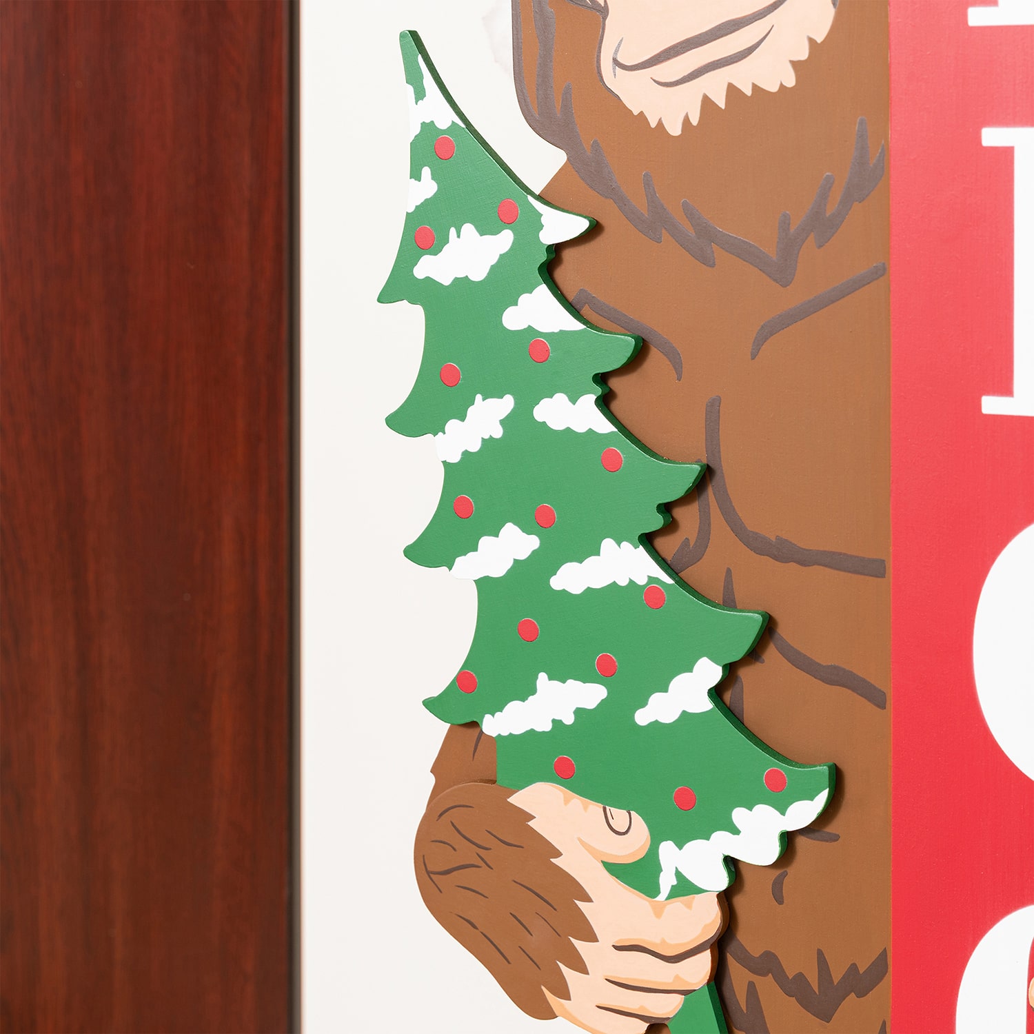 Glitzhome 37" Wooden Big Foot Christmas Porch Sign