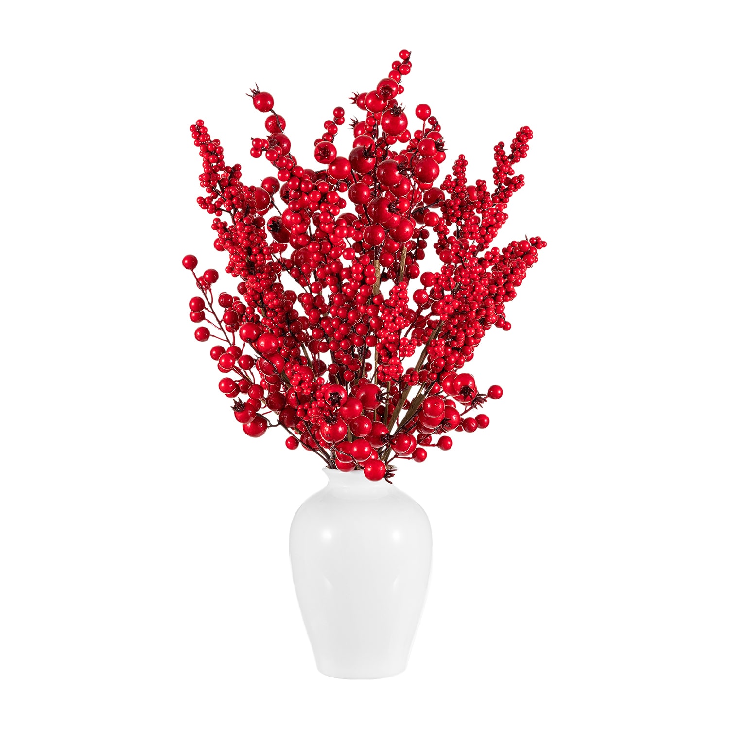 Glitzhome 24" Berry Vase Floral Arrangement