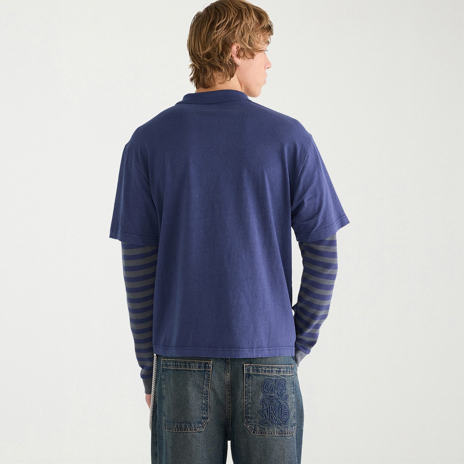 AEROPOSTALE Mens Twofer Long Sleeve Polo Shirt