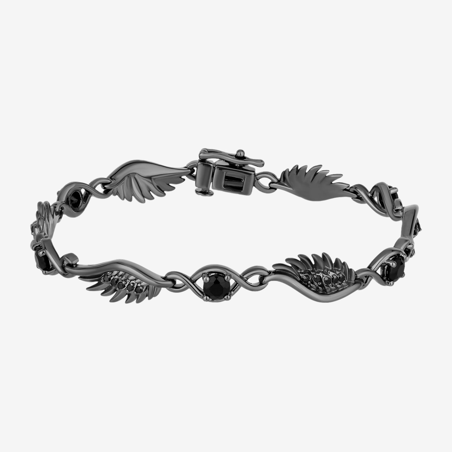 Enchanted Disney Fine Jewelry Maleficent Womens Sterling Silver Maleficent Link Bracelet