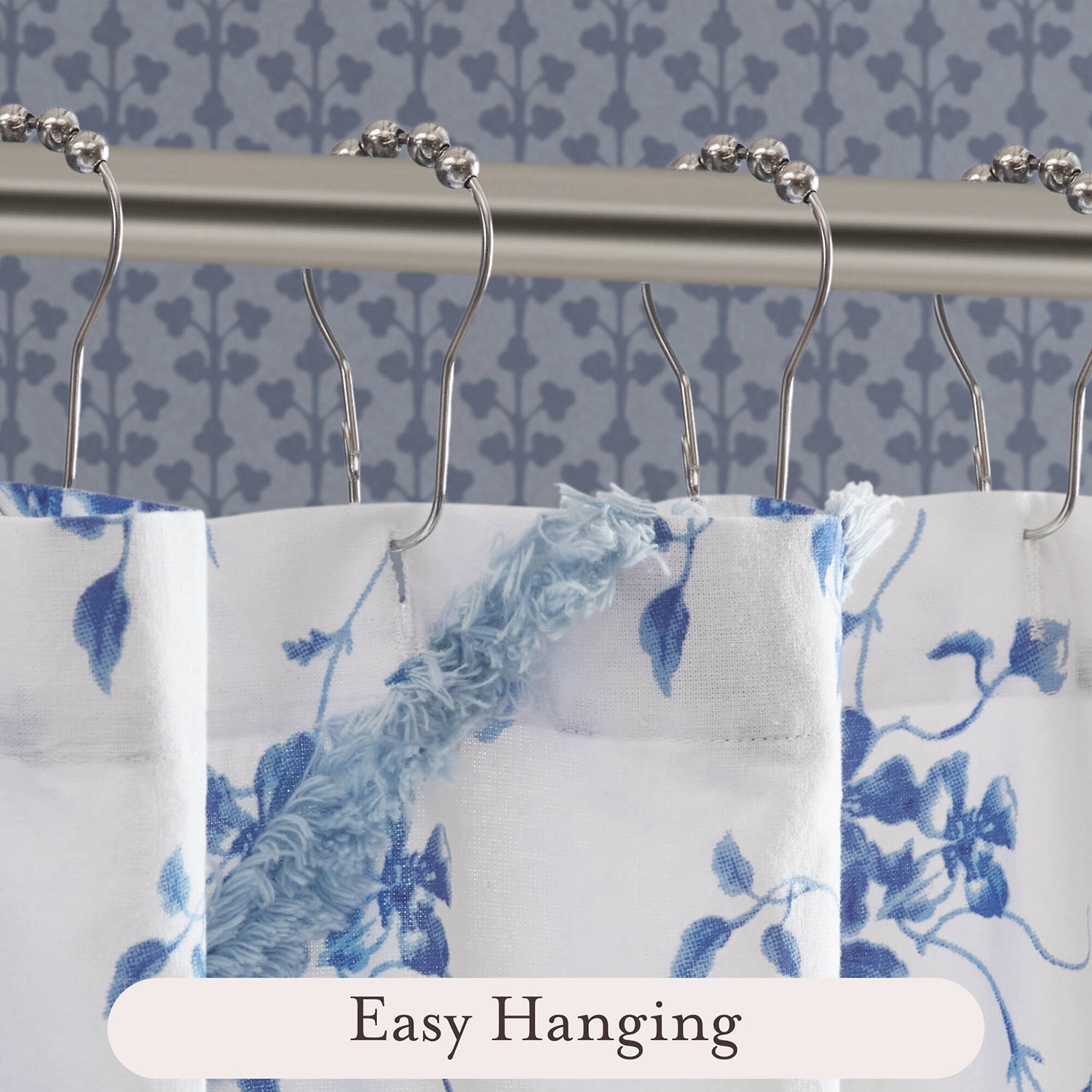 Laura Ashley Garden Muse Floral Tufted Shower Curtain