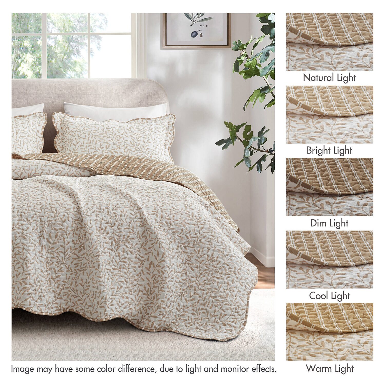 Madison Park Eamon Reversible Print Scalloped Edge 3-pc. Quilt Set