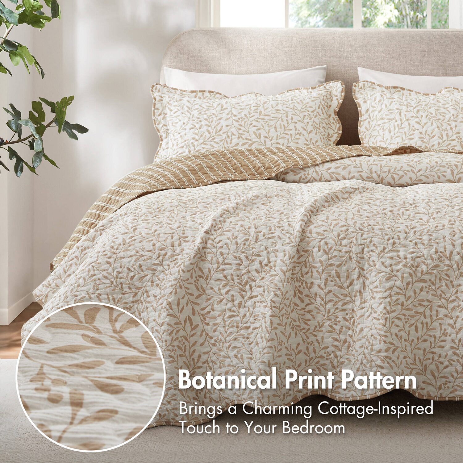 Madison Park Eamon Reversible Print Scalloped Edge 3-pc. Quilt Set