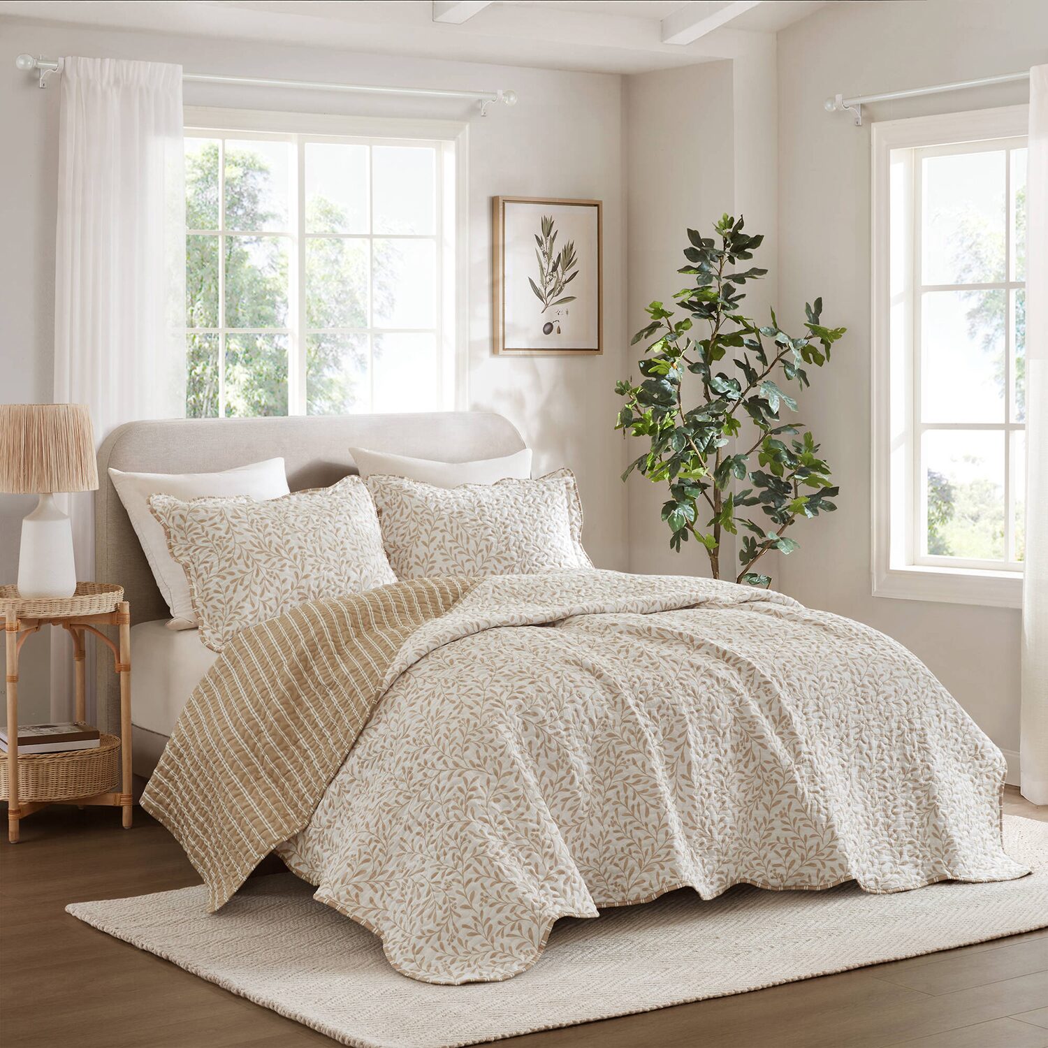 Madison Park Eamon Reversible Print Scalloped Edge 3-pc. Quilt Set