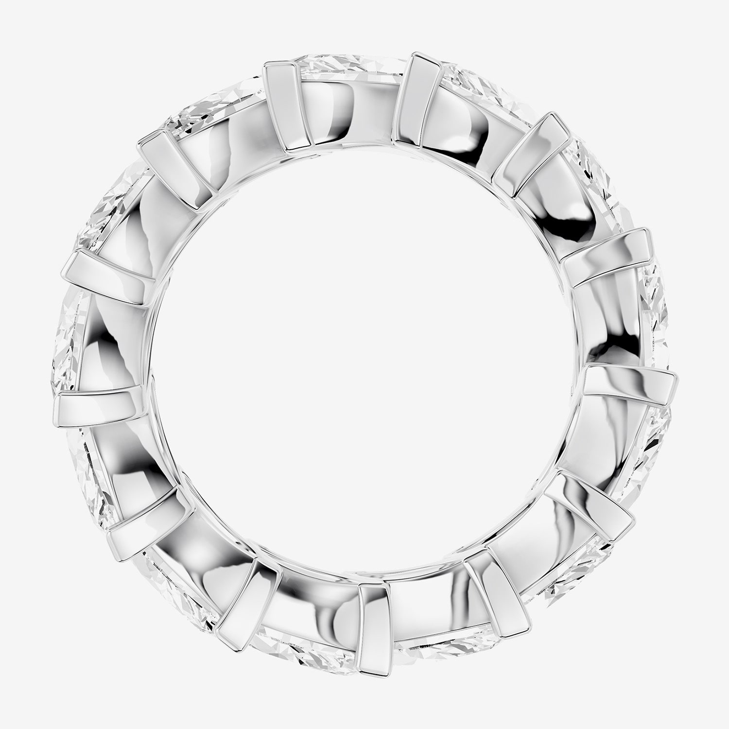 True Fit™ (F / Si2) Womens 7.5MM 8 Ct.T.W. Lab Grown White Diamond 10K Gold Marquise Eternity Wedding Band