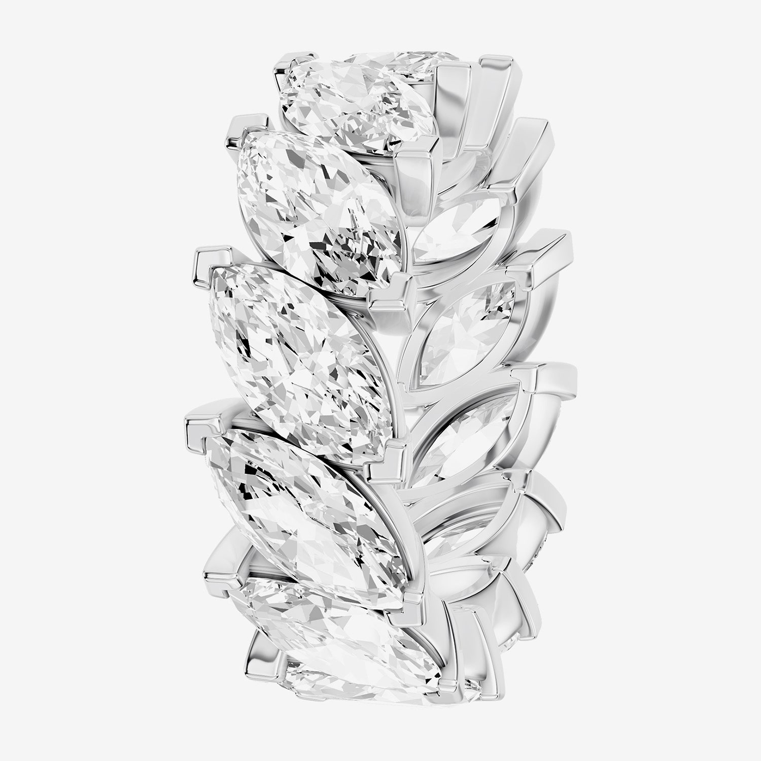 True Fit™ (F / Si2) Womens 7.5MM 8 Ct.T.W. Lab Grown White Diamond 10K Gold Marquise Eternity Wedding Band
