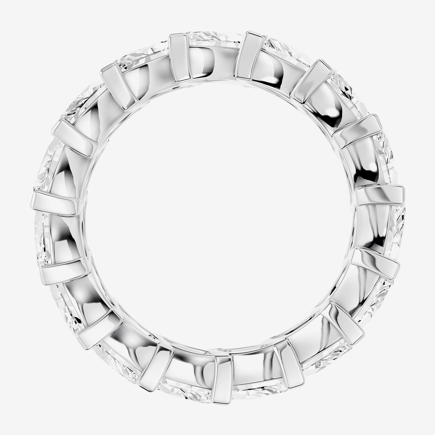 True Fit™ (F / Si2) Womens 6MM CT. T.W. Lab Grown White Diamond 10K Gold Marquise Eternity Wedding Band