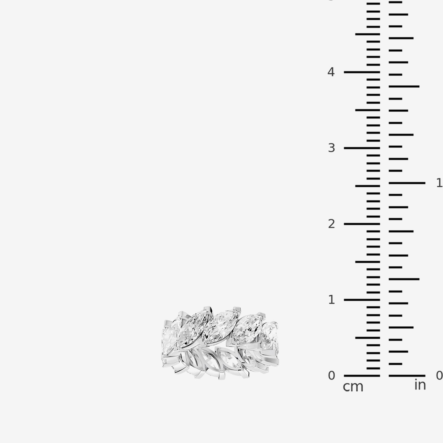 True Fit™ (F / Si2) Womens 7.5MM 8 Ct.T.W. Lab Grown White Diamond 10K Gold Marquise Eternity Wedding Band