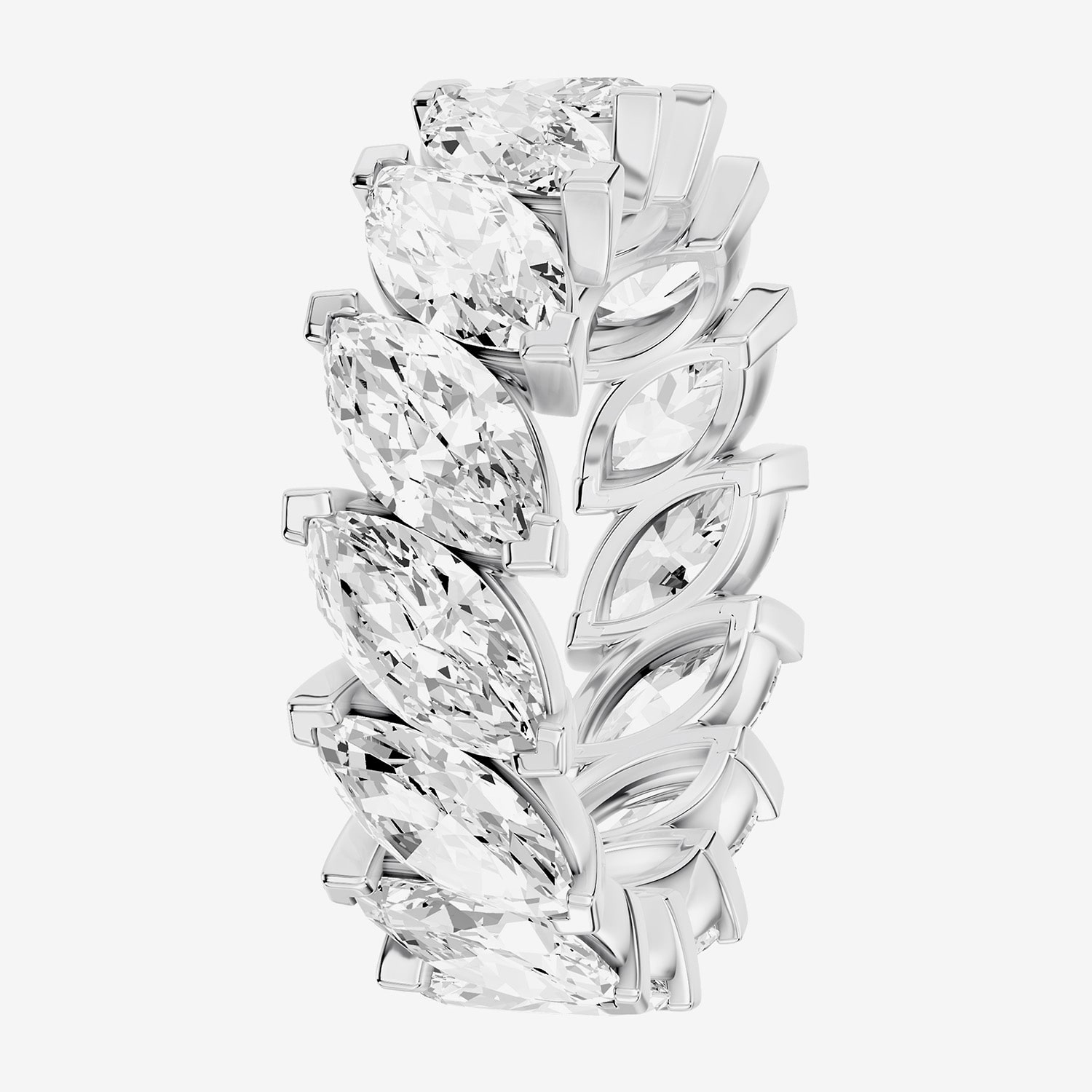 True Fit™ (F / Si2) Womens 6MM CT. T.W. Lab Grown White Diamond 10K Gold Marquise Eternity Wedding Band