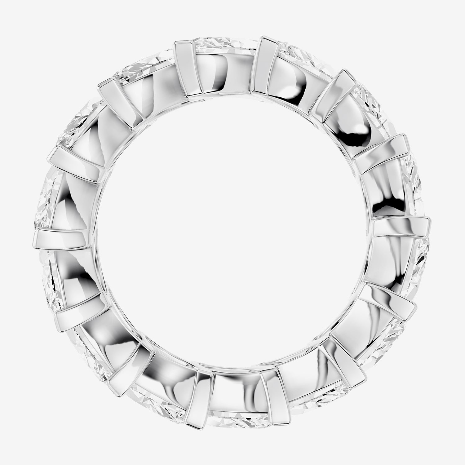 True Fit™ (F / Si2) Womens 7MM 7 Ct.T.W. Lab Grown White Diamond 10K Gold Marquise Eternity Wedding Band