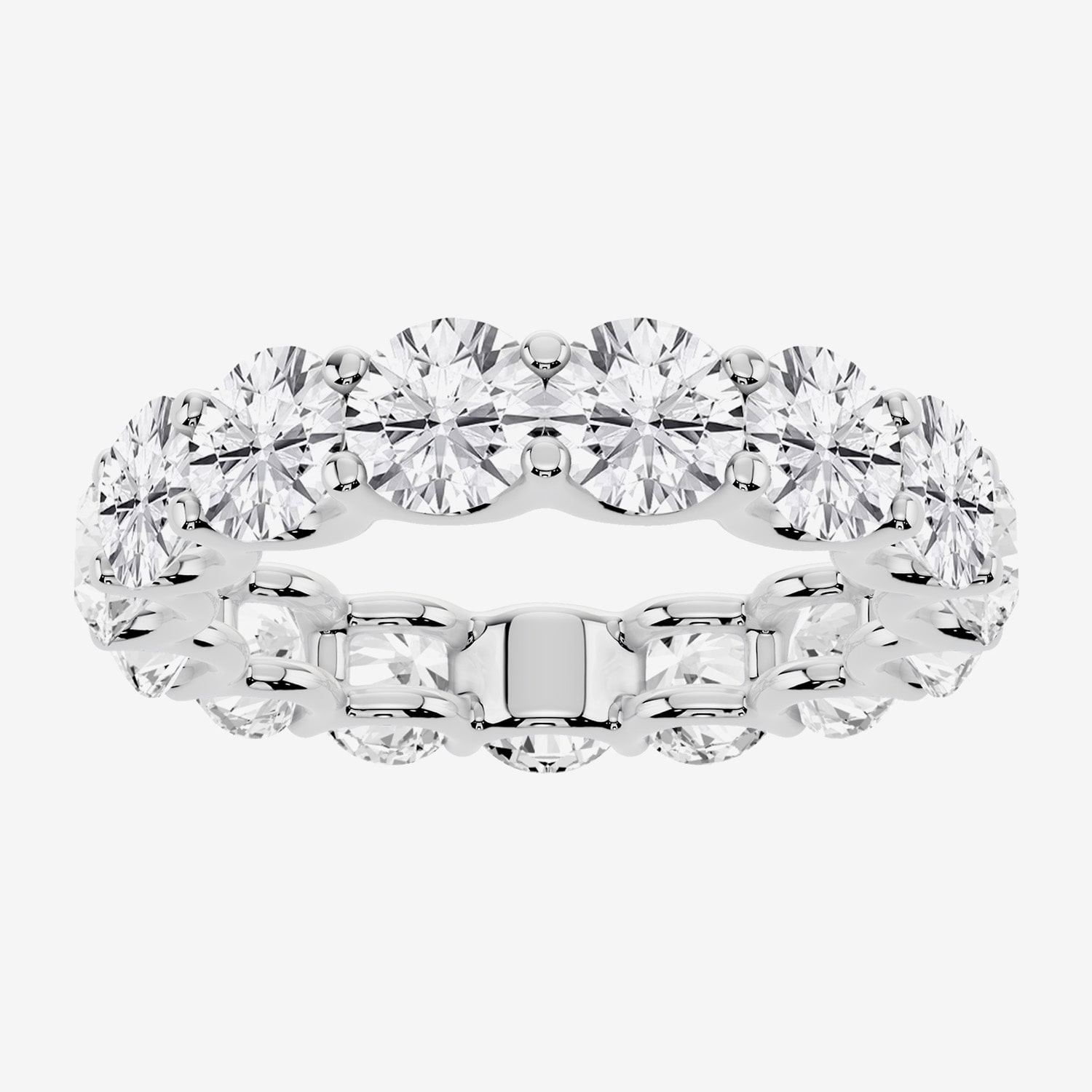 True Fit™ (F / Si2) Womens 4.5MM 6 CT. T.W. Lab Grown White Diamond 10K Gold Round Eternity Wedding Band
