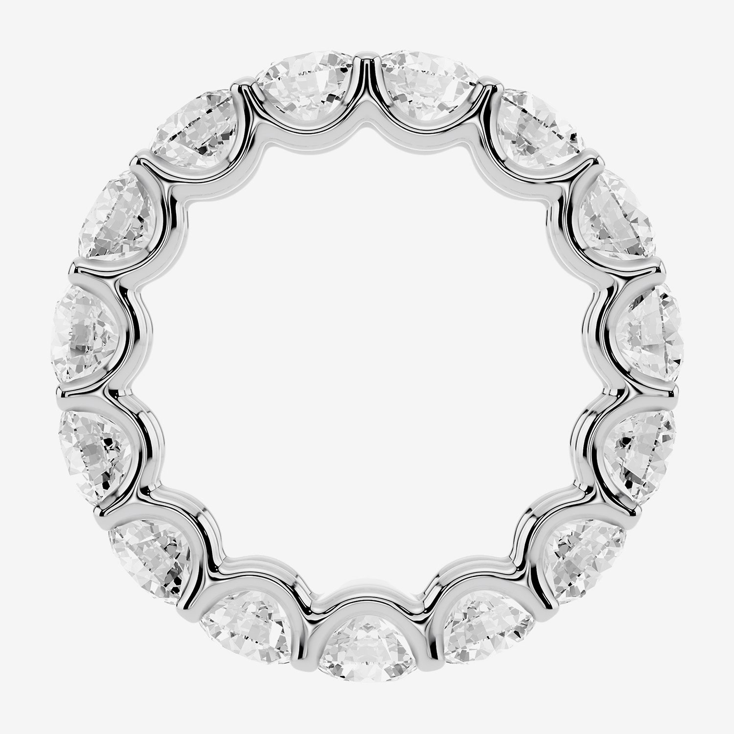 True Fit™ (F / Si2) Womens 4.5MM 6 CT. T.W. Lab Grown White Diamond 10K Gold Round Eternity Wedding Band