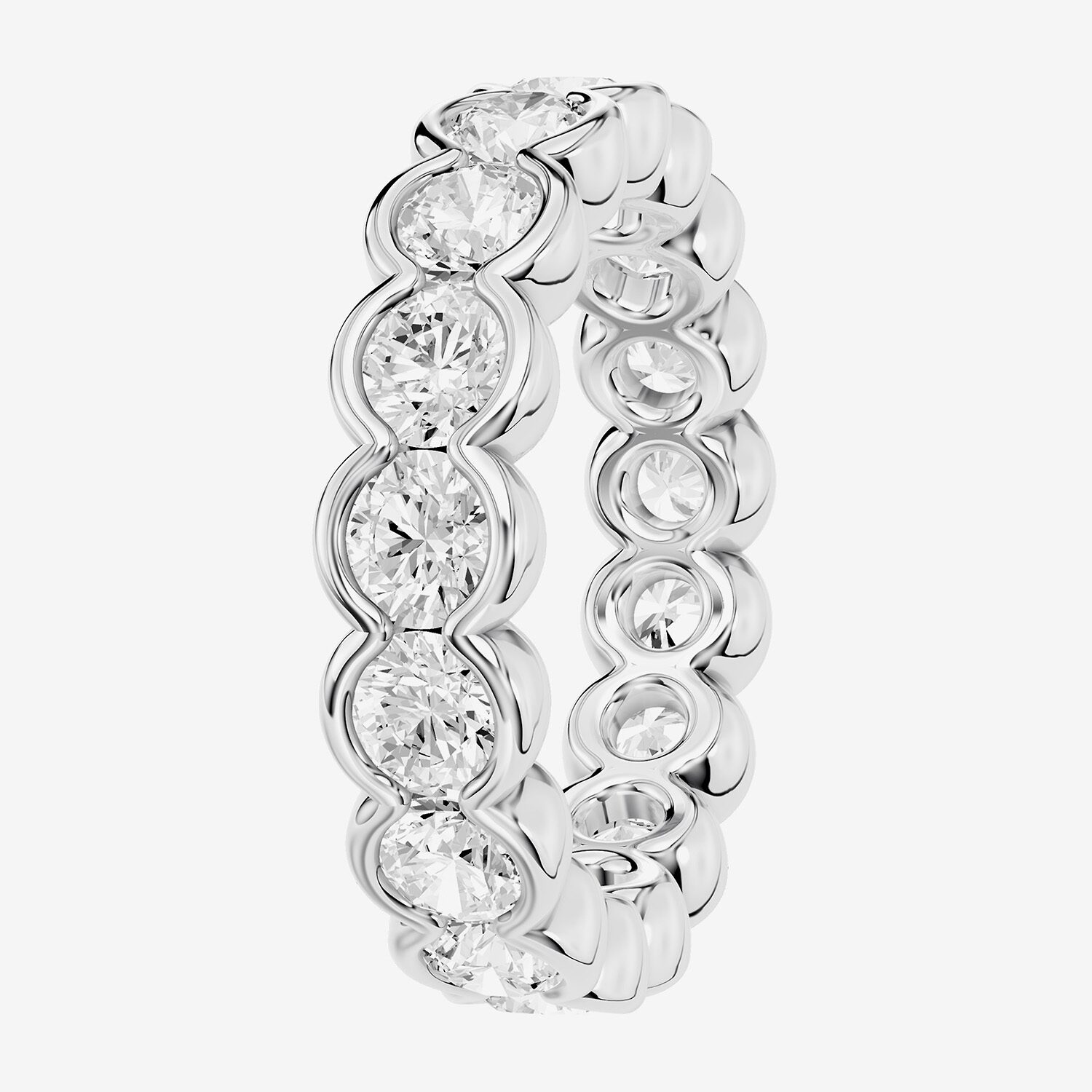 True Fit™ (F / Si2) Womens 5.5MM 5 CT. T.W. Lab Grown White Diamond 10K Gold Round Eternity Wedding Band