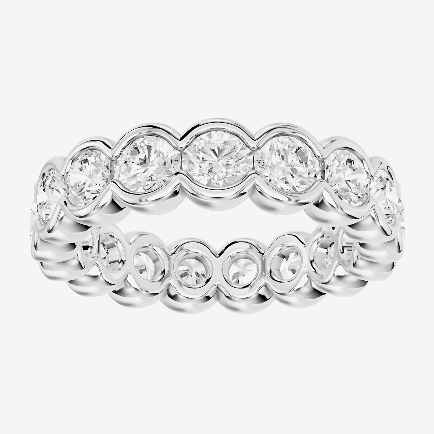 True Fit™ (F / Si2) Womens 5.5MM 5 CT. T.W. Lab Grown White Diamond 10K Gold Round Eternity Wedding Band