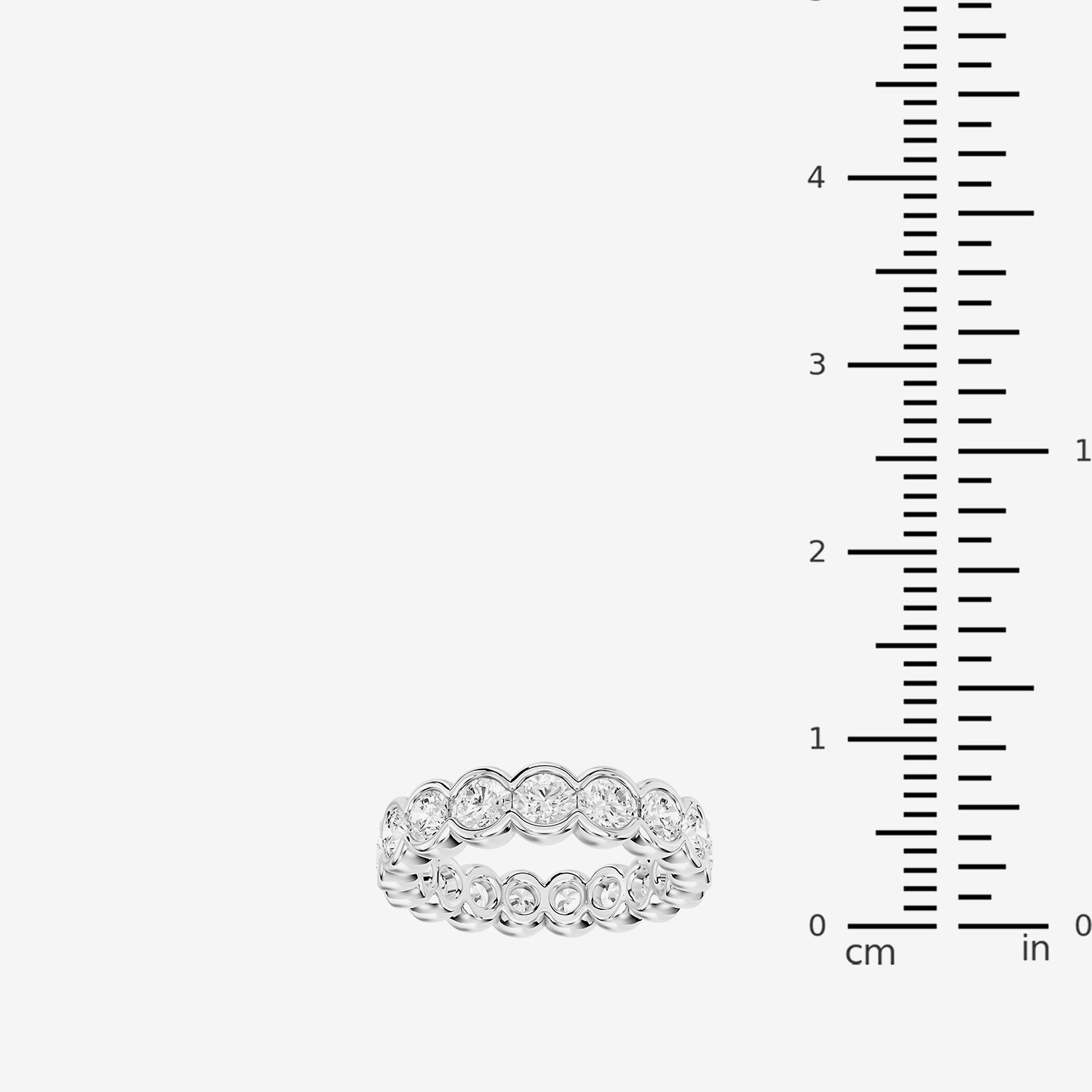 True Fit™ (F / Si2) Womens 5MM 4 CT. T.W. Lab Grown White Diamond 10K Gold Round Eternity Wedding Band