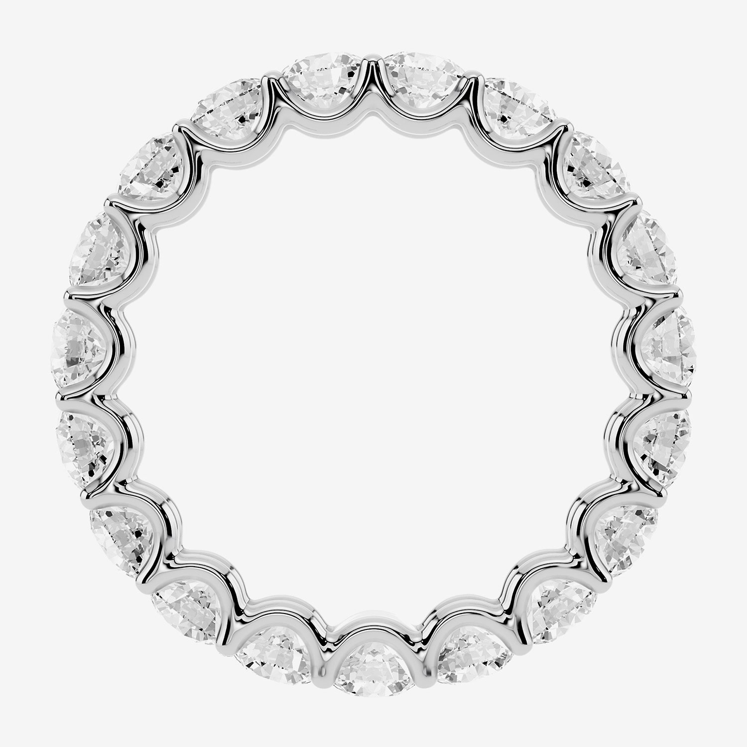 True Fit™ (F / Si2) Womens 3MM 3 CT. T.W. Lab Grown White Diamond 10K Gold Round Eternity Wedding Band