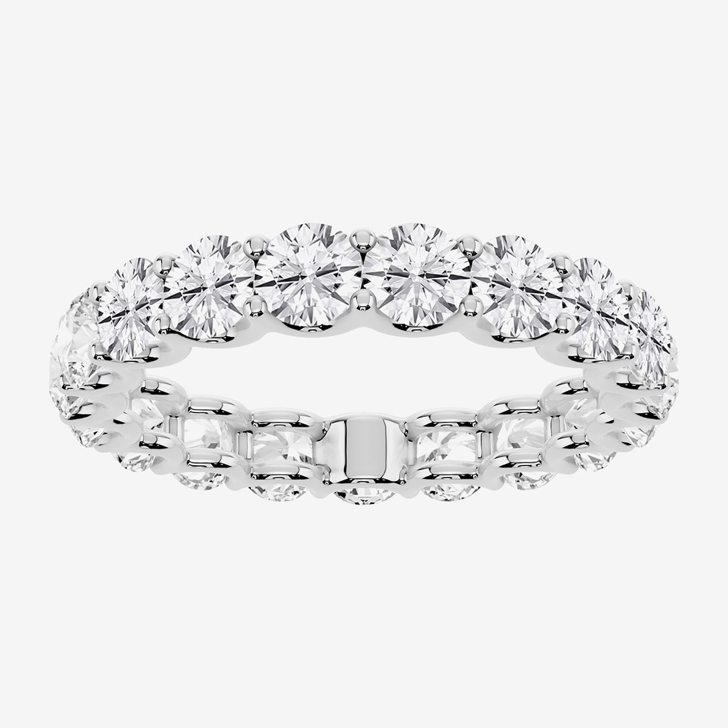 True Fit™ (F / Si2) Womens 3MM 3 CT. T.W. Lab Grown White Diamond 10K Gold Round Eternity Wedding Band