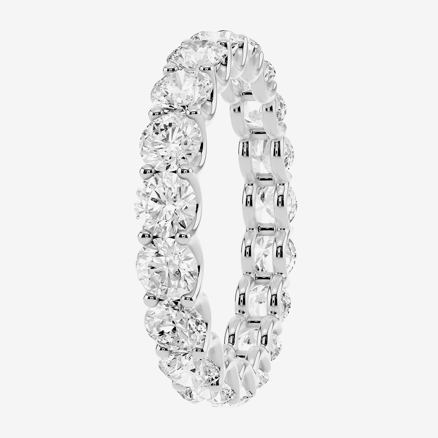 True Fit™ (F / Si2) Womens 3MM 3 CT. T.W. Lab Grown White Diamond 10K Gold Round Eternity Wedding Band