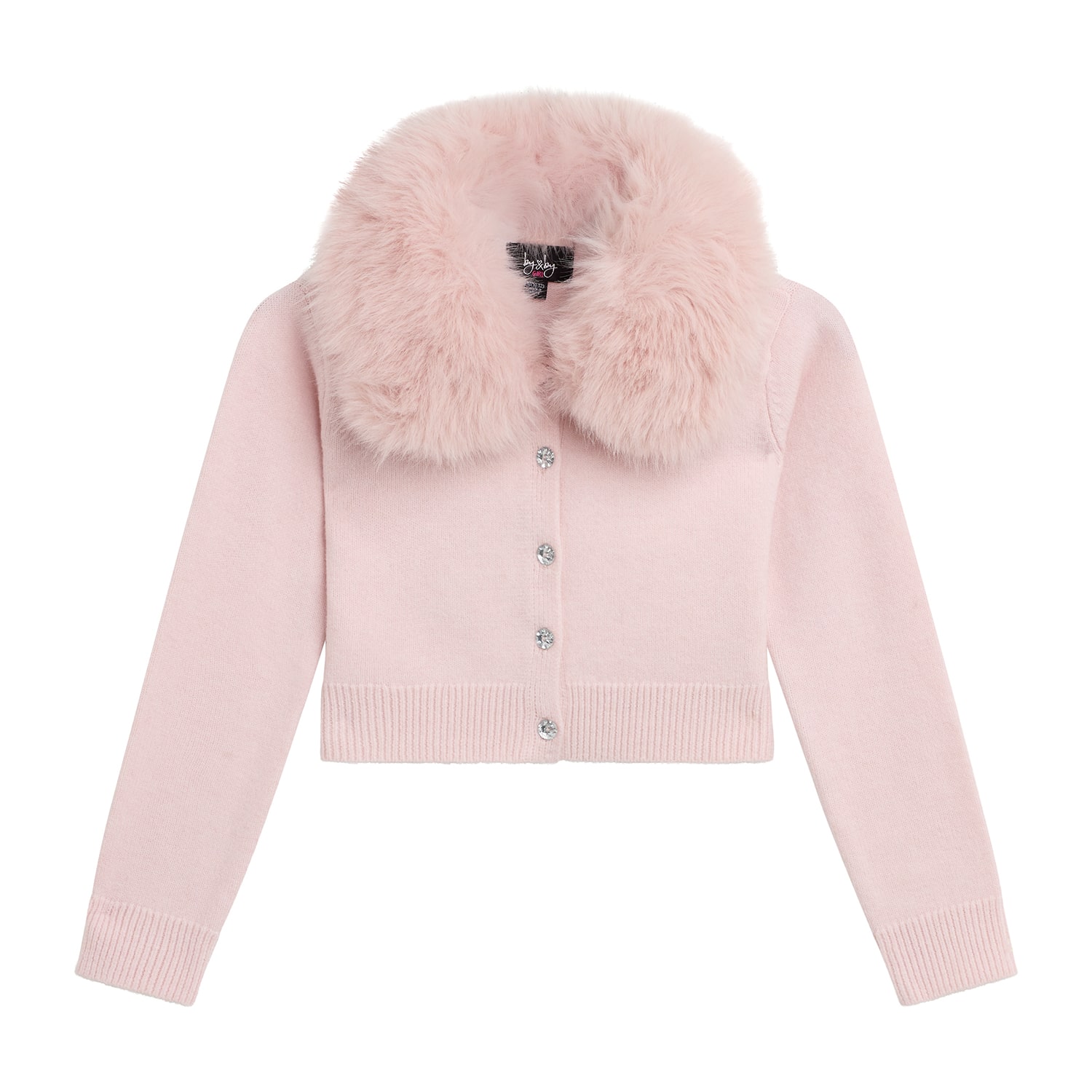 by&by girl Girls V Neck Long Sleeve Button Cardigan, Color: Blush ...