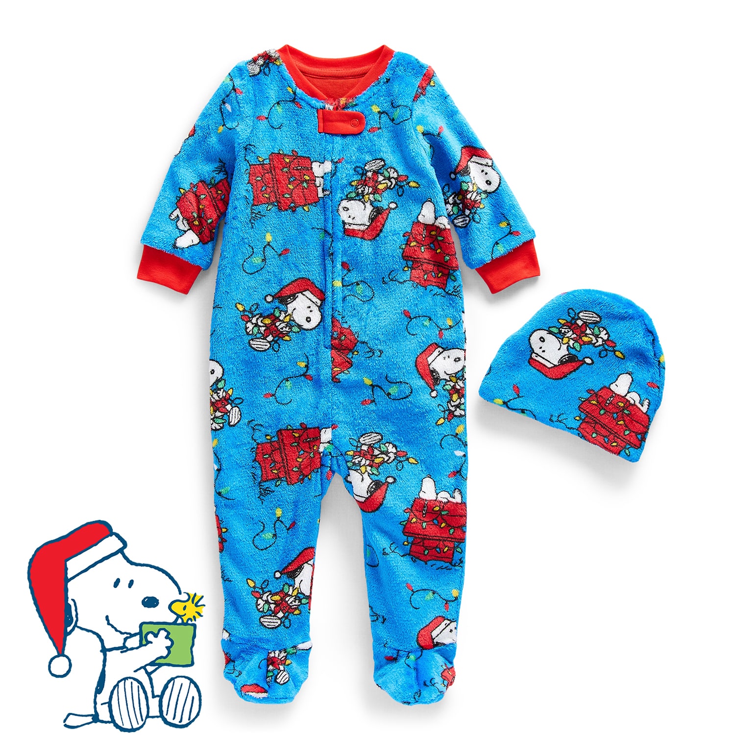 Unisex Peanuts Snoopy Crew Neck Long Sleeve Matching Family Pajama Set