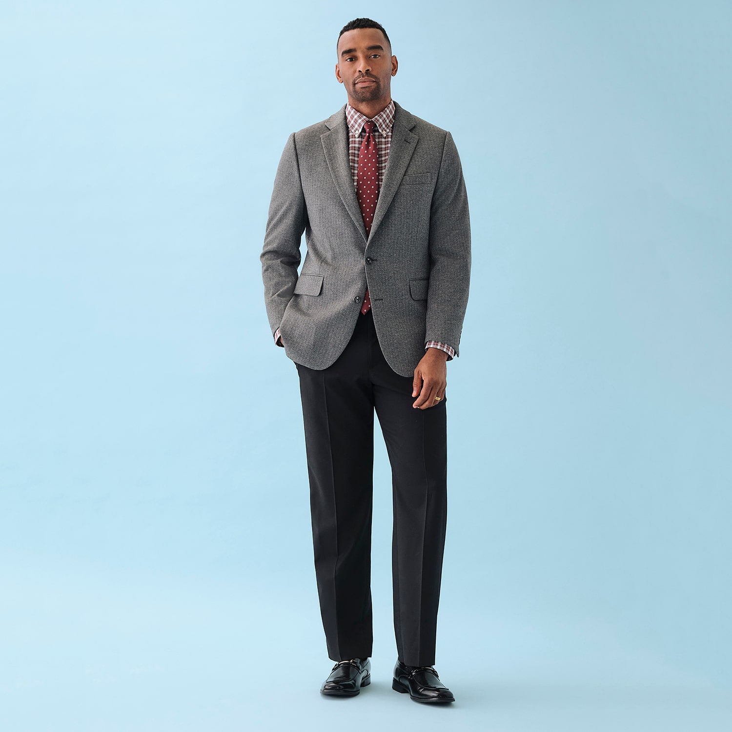Stafford Herringbone Knit Mens Classic Fit Sport Coat