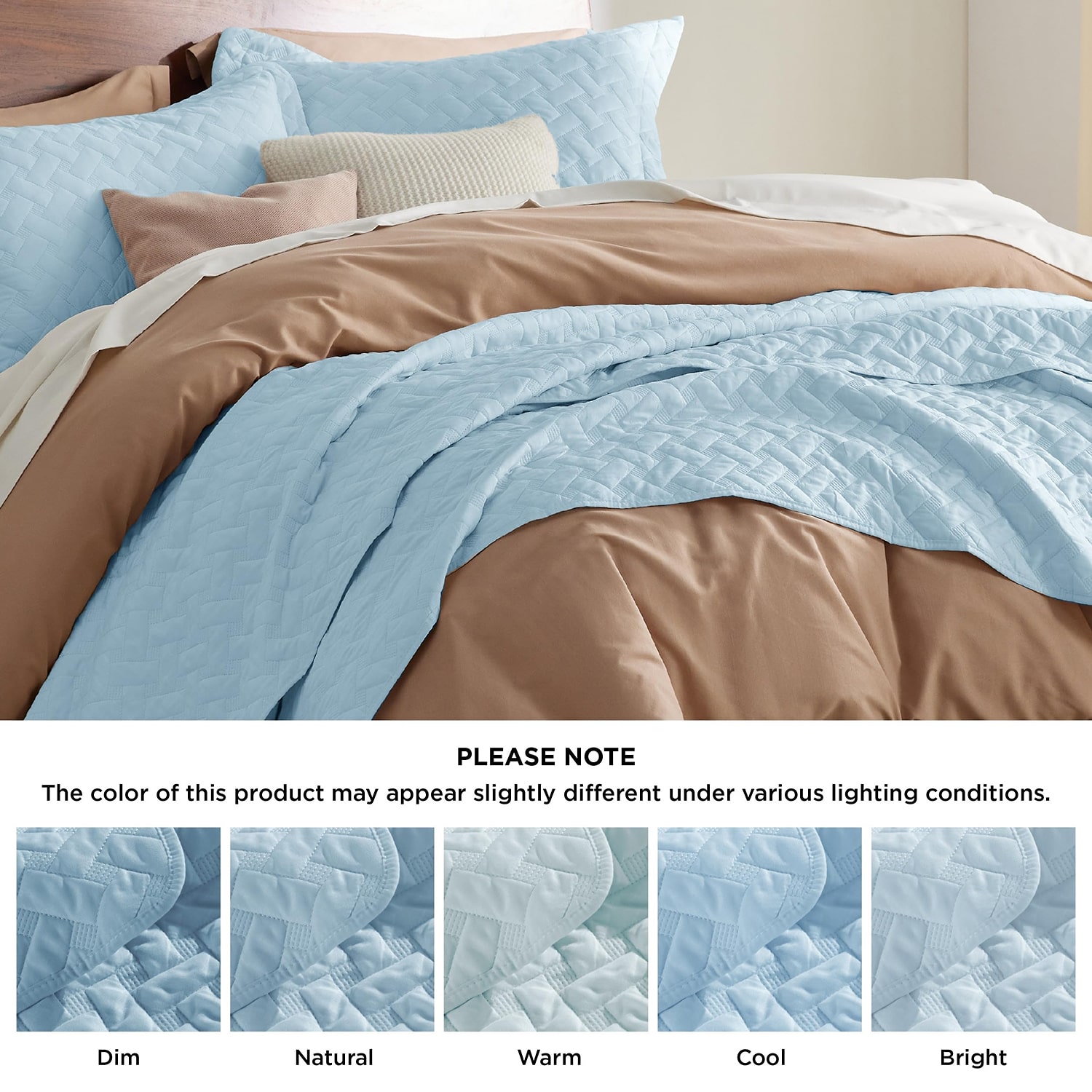 Bedsure® Quilt Set Solid-Basket Weave 3-pc.