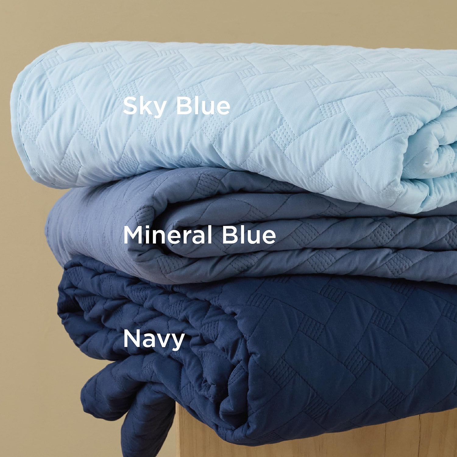 Bedsure® Quilt Set Solid-Basket Weave 3-pc.