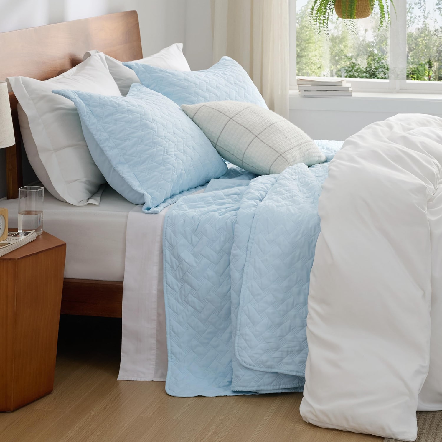 Bedsure® Quilt Set Solid-Basket Weave 3-pc.