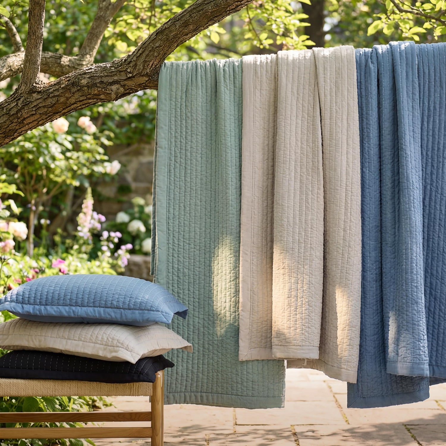 Bedsure® Solid Color Embroidery 3-pc. Quilt Set