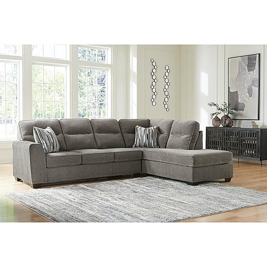 Signature Design by Ashley® Olympia 2-pc. Sectional, Color: Graphite ...