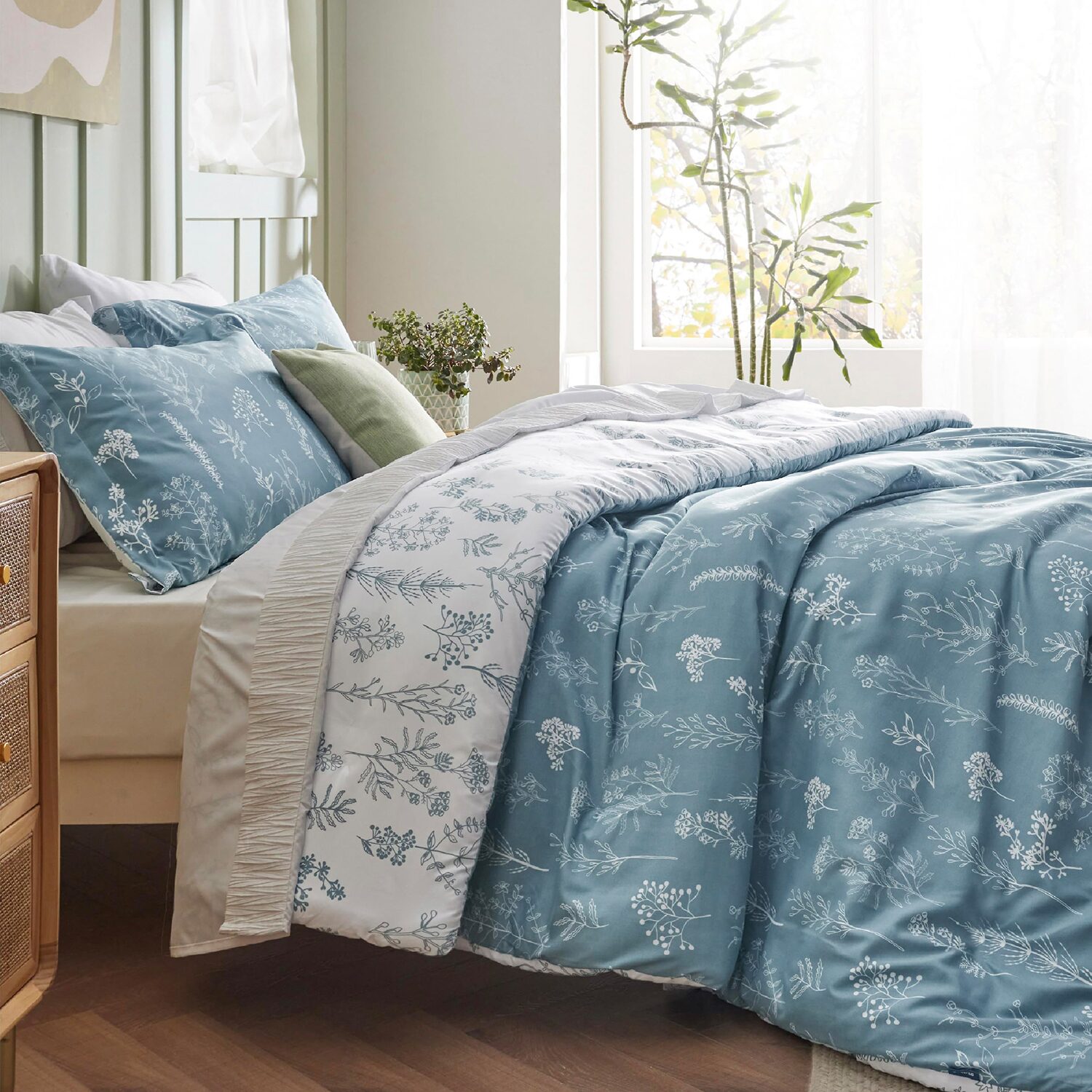 Bedsure® Fresh Leaf Printed 3-pc. Duvet Cover Set