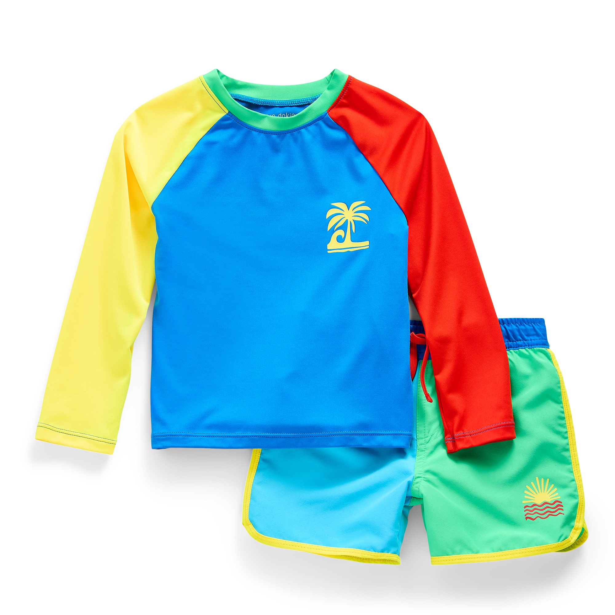 Okie Dokie Toddler Boys UV Protection 2-pc. Rash Guard Set, Color ...
