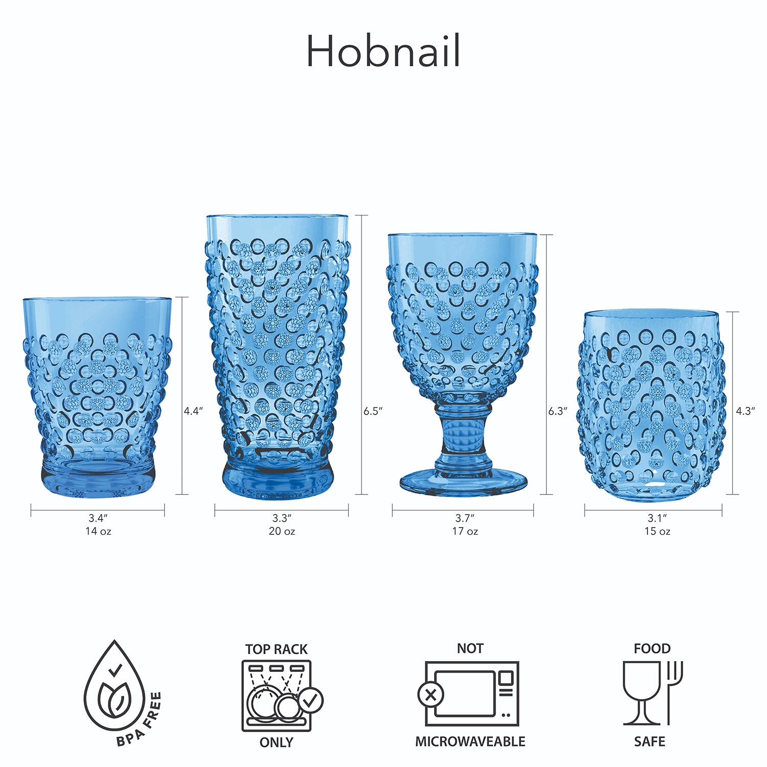 ABODE HOMEWARES Hobnail 6-pc. Drinkware Set