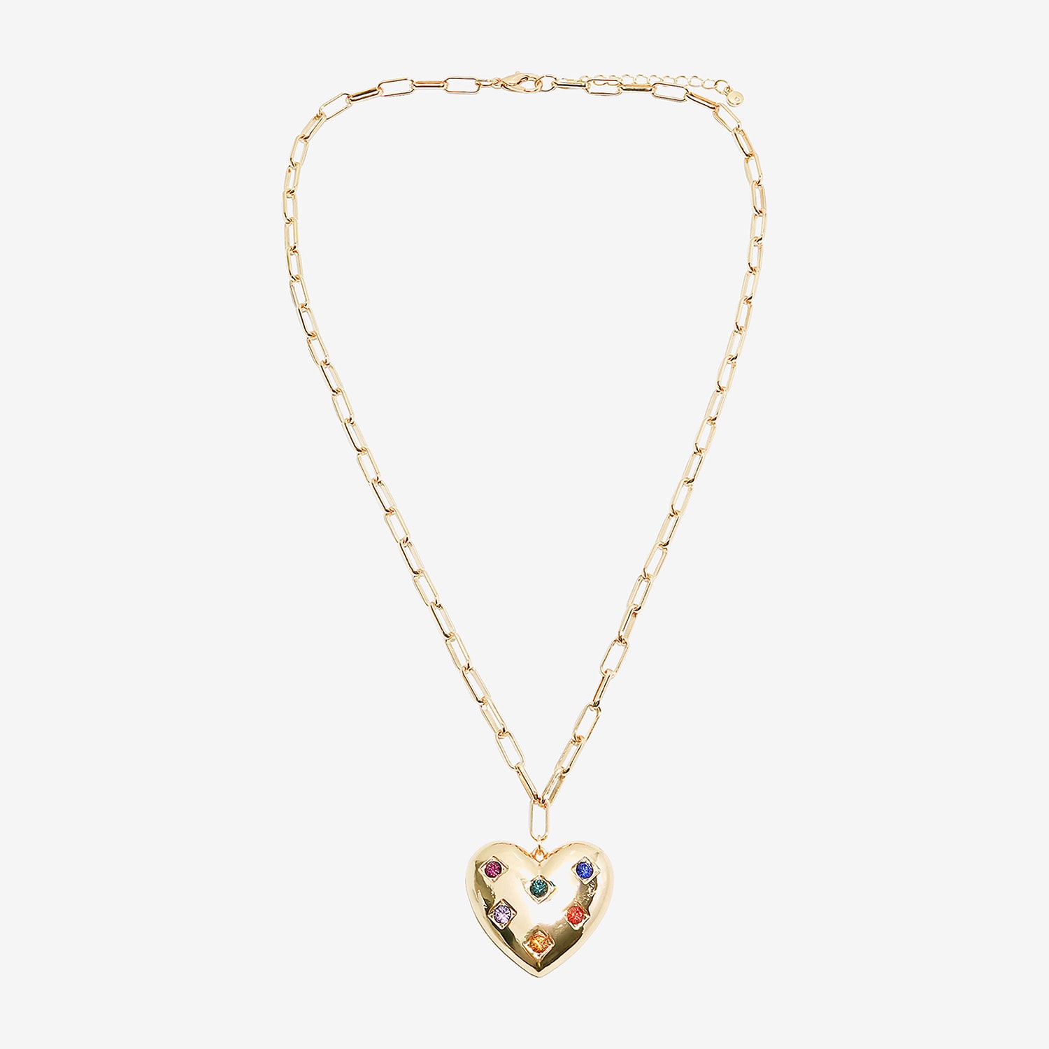 Bijoux Bar Womens Multi Color Heart 24 Inch Pendant Necklace