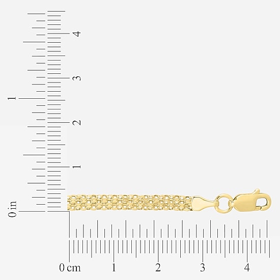 Womens 14K Gold 7.25 Inch Semisolid Chain Bracelet, Color: Yellow ...