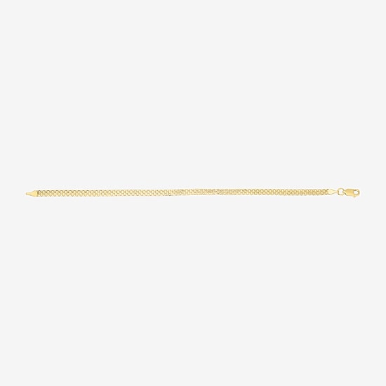 Womens 14K Gold 7.25 Inch Semisolid Chain Bracelet, Color: Yellow ...