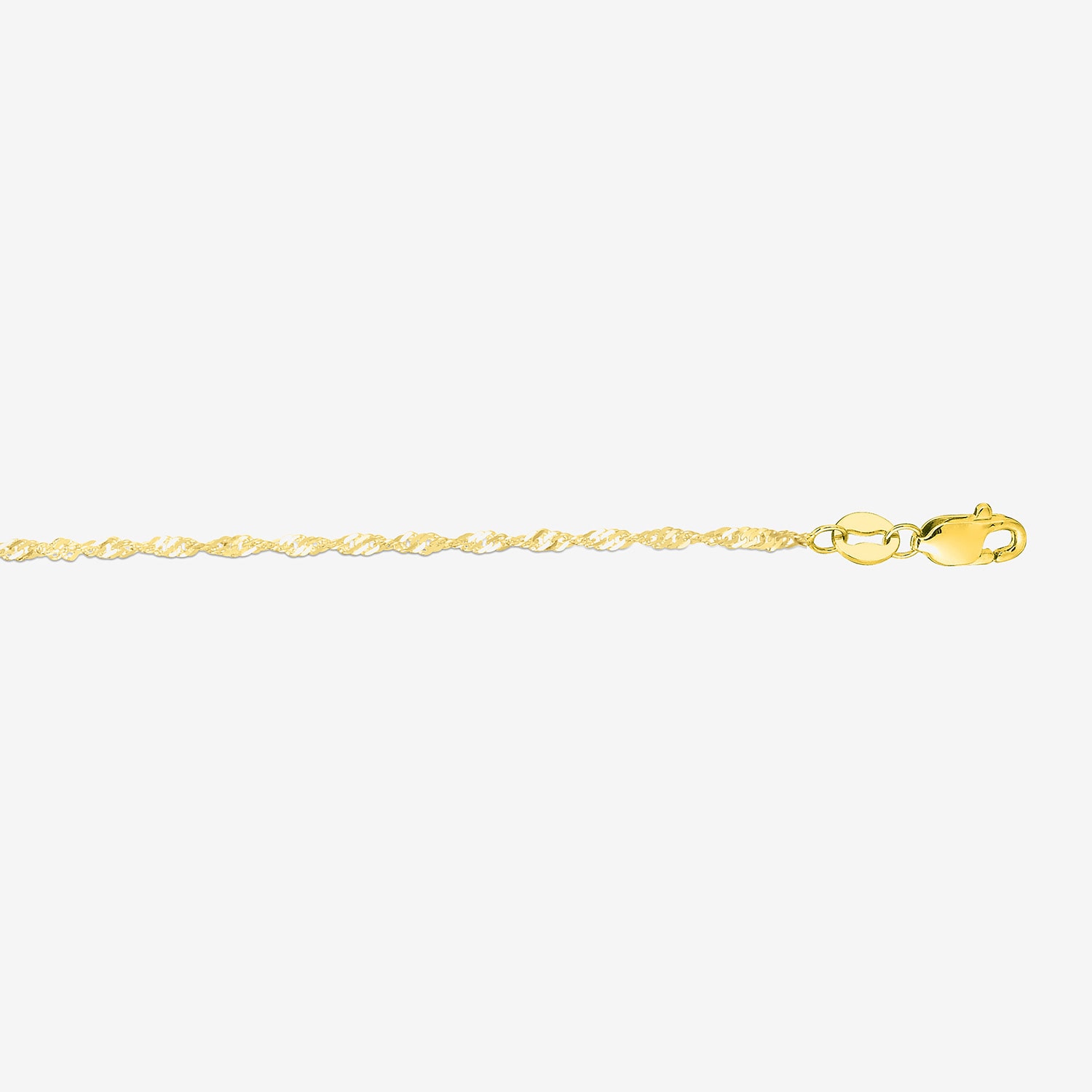 Womens 14K Gold 20 Inch Singapore Chain Necklace