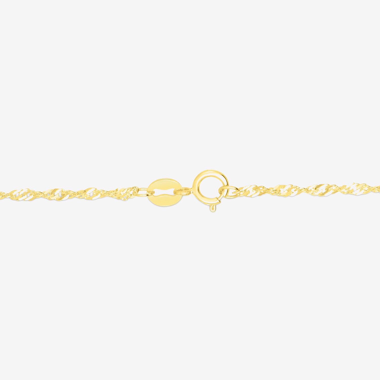 Womens 14K Gold 20 Inch Singapore Chain Necklace