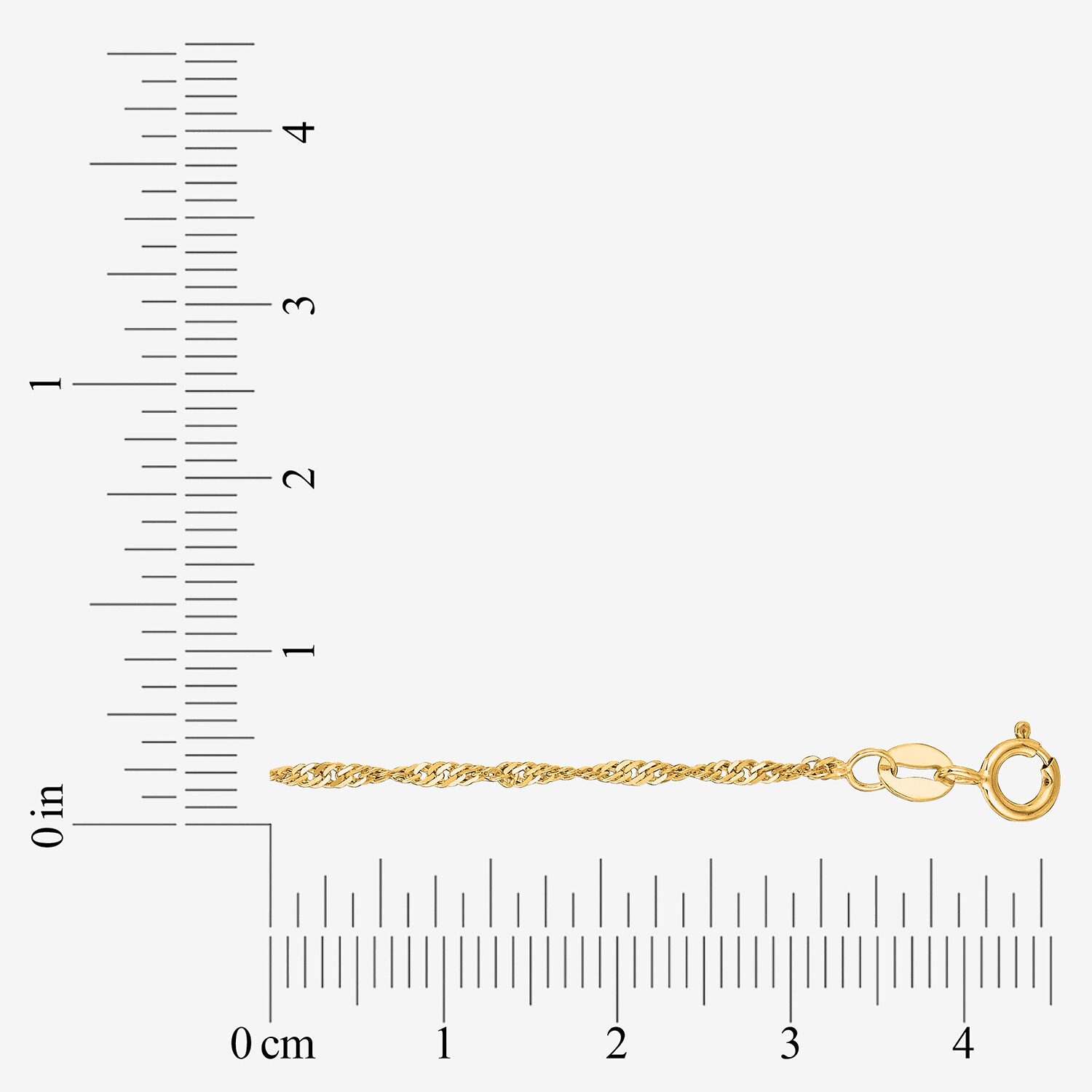 Womens 14K Gold 20 Inch Singapore Chain Necklace