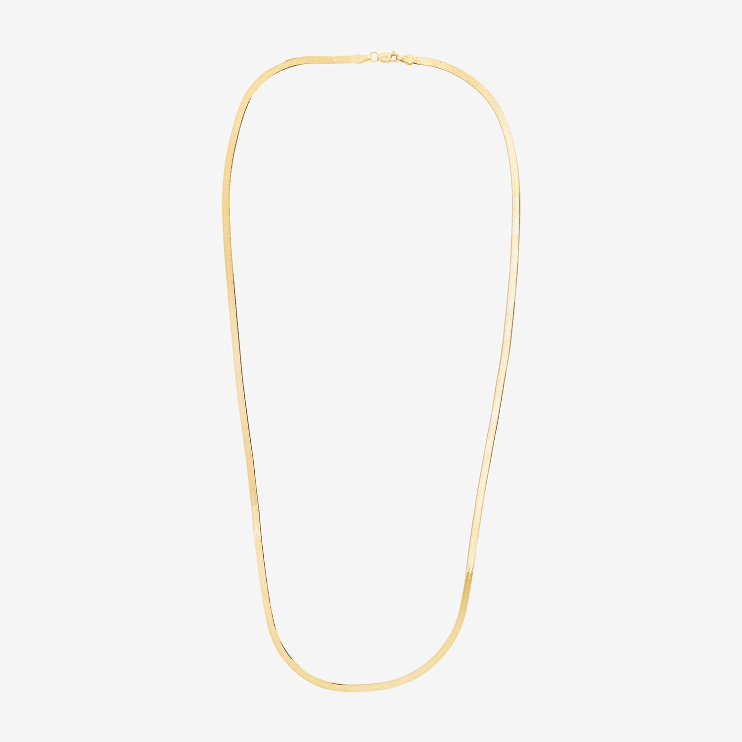Womens 14K Gold 20 Inch Herringbone Chain Necklace