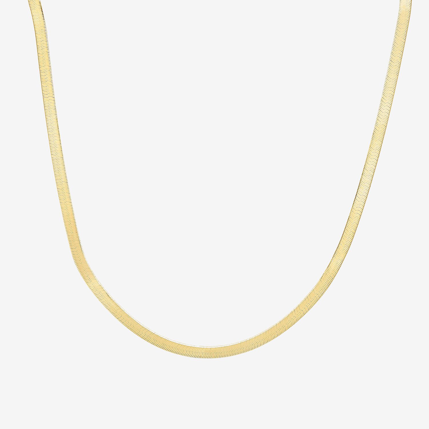Womens 14K Gold 20 Inch Herringbone Chain Necklace